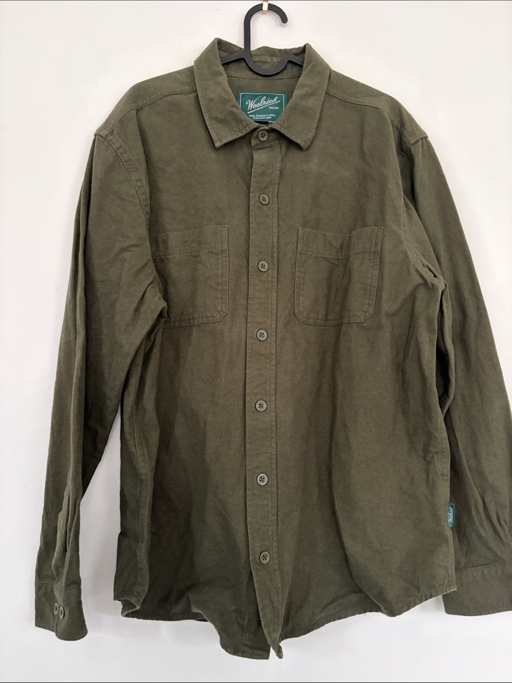 Woolrich Olive Green flannel Shirt - The Green Label - Picture 2 of 5